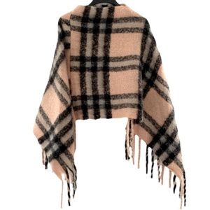 Fadivo New York Plaid Fringe Poncho